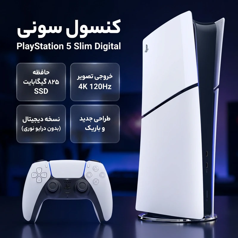 کنسول بازی سونی مدل PlayStation 5 Slim Digital Edition ظرفیت 825 گیگابایت